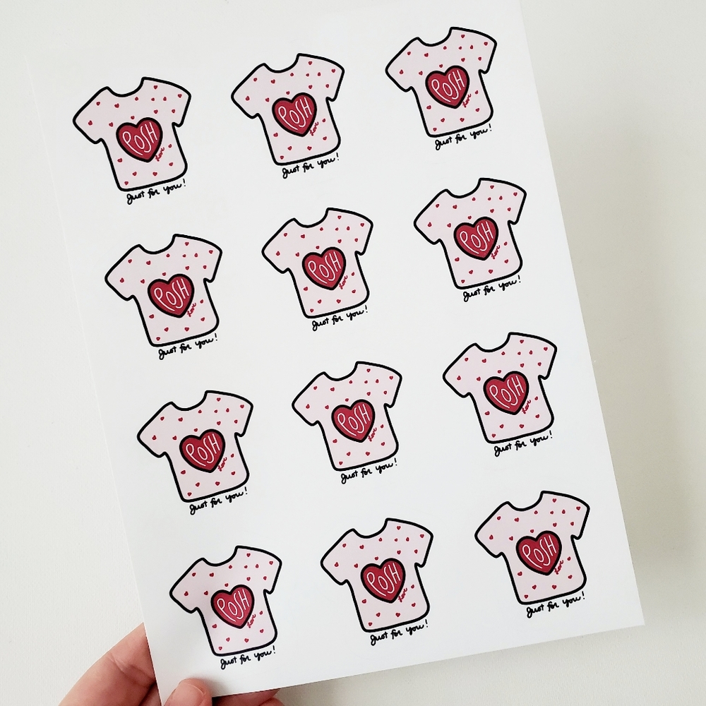 LB047 STICKERS Custom Poshmark Sticker POSH LOVE Shipping Supplies - Picture 4 of 7